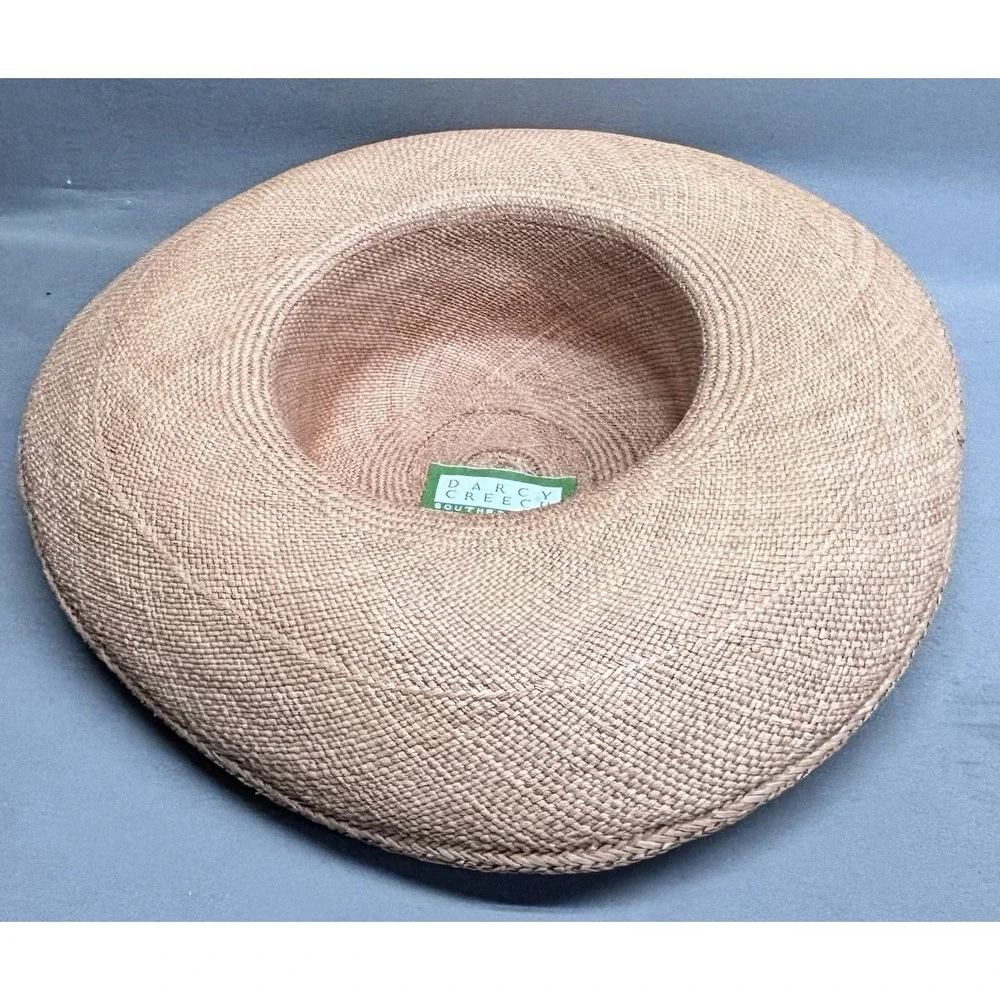 Darcy Creech Southport Straw Hat Wide Brim Peach 21in Beach‎ Resort